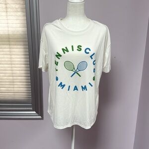 Green Envelope Ivory tennis club Miami oversize T-shirt size L